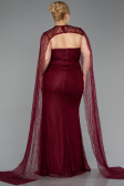 Robe De Soirée Grande Taille Longue Dantelle Rouge Bordeaux ABU6070