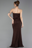 Robe de Soirée Longue Dantelle Brun ABU6089