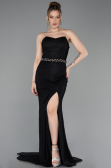 Robe de Soirée Longue Dantelle Noir ABU6060