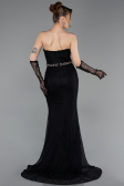 Robe de Soirée Longue Dantelle Noir ABU6060