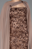 Robe de Soirée Grande Taille Longue Squameuse Cuivre ABU5794