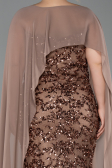 Robe de Soirée Grande Taille Longue Squameuse Cuivre ABU5794
