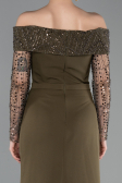 Robe de Soirée Longue Kaki ABU6101
