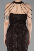 Robe de Soirée Longue Perlé Brun ABU6073