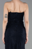 Robe de Soirée Longue Dantelle Bleu Marine ABU6077