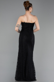 Robe de Soirée Longue Dantelle Noir ABU6077