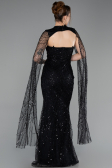 Robe de Soirée Longue Perlé Noir ABU6104