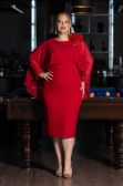 Robe De Fête Grande Taille Midi Rouge ABK2383