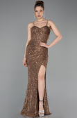 Robe de Soirée Longue Cuivre ABU6106