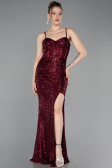 Robe de Soirée Longue Rouge Bordeaux ABU6106