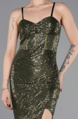 Robe de Soirée Longue Kaki ABU6106