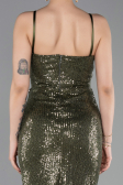 Robe de Soirée Longue Kaki ABU6106