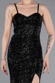 Robe de Soirée Longue Noir ABU6106