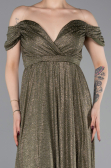 Robe de Soirée Longue Kaki ABU6107
