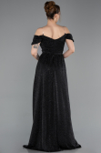 Robe de Soirée Longue Noir-Argent ABU6107