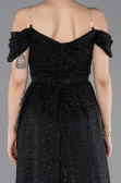 Robe de Soirée Longue Noir-Argent ABU6107