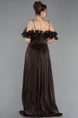 Robe de Soirée Longue Mousseline Brun ABU6110