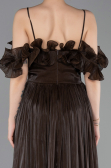 Robe de Soirée Longue Mousseline Brun ABU6110