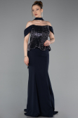 Robe de Soirée Longue Bleu Marine ABU6094