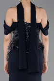 Robe de Soirée Longue Bleu Marine ABU6094