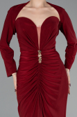 Robe De Soirée Grande Taille Longue Rouge Bordeaux ABU6097