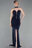 Robe de Soirée Longue Bleu Marine ABU6112