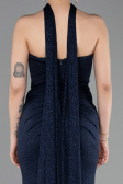 Robe de Soirée Longue Bleu Marine ABU6112