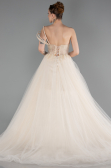 Robe de Soirée Longue Beige ABU6113