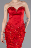 Robe de Soirée Longue Rouge ABU6114