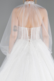 Robes de Mariage Longue Dantelle Blanc ABG193