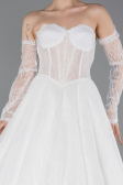Robes de Mariage Longue Dantelle Blanc ABG195