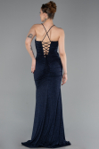 Robe de Soirée Longue Bleu Marine ABU6115