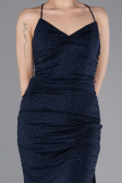 Robe de Soirée Longue Bleu Marine ABU6115