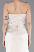 Robe De Soirée Satin Longue Beige ABU5923