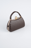 Sac de Soirée Luxe Cuir Brun KC752