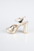 Chaussure Talon Plateforme Peau Or ABC2104