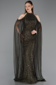 Robe de Soirée Longue Perlé Kaki ABU6117