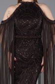 Robe de Soirée Longue Perlé Brun ABU6117