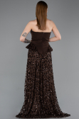 Robe de Soirée Longue Squameuse Brun ABU6124