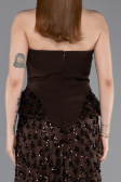 Robe de Soirée Longue Squameuse Brun ABU6124