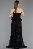 Robe de Soirée Longue Squameuse Noir ABU6124