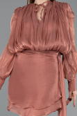 Robe de Cérémonie Mini Mousseline Marron Clair ABK2617