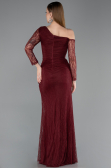 Robe De Soirée Dantelle Longue Rouge Bordeaux ABU5618
