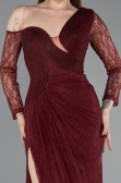 Robe De Soirée Dantelle Longue Rouge Bordeaux ABU5618
