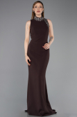 Robe Queue de Poisson Longue Brun ABU6128