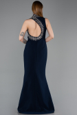 Robe Queue de Poisson Longue Bleu Marine ABU6128