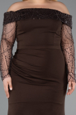 Robe Grande Taille Longue Brun ABU6103