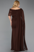 Robe De Soirée Grande Taille Mousseline Longue Brun ABU5419