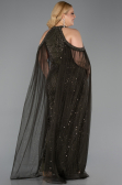 Robe de Soirée Grande Taille Longue Perlé Kaki ABU6118