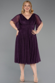 Robe De Invitation Grande Taille Midi Violet ABK2622